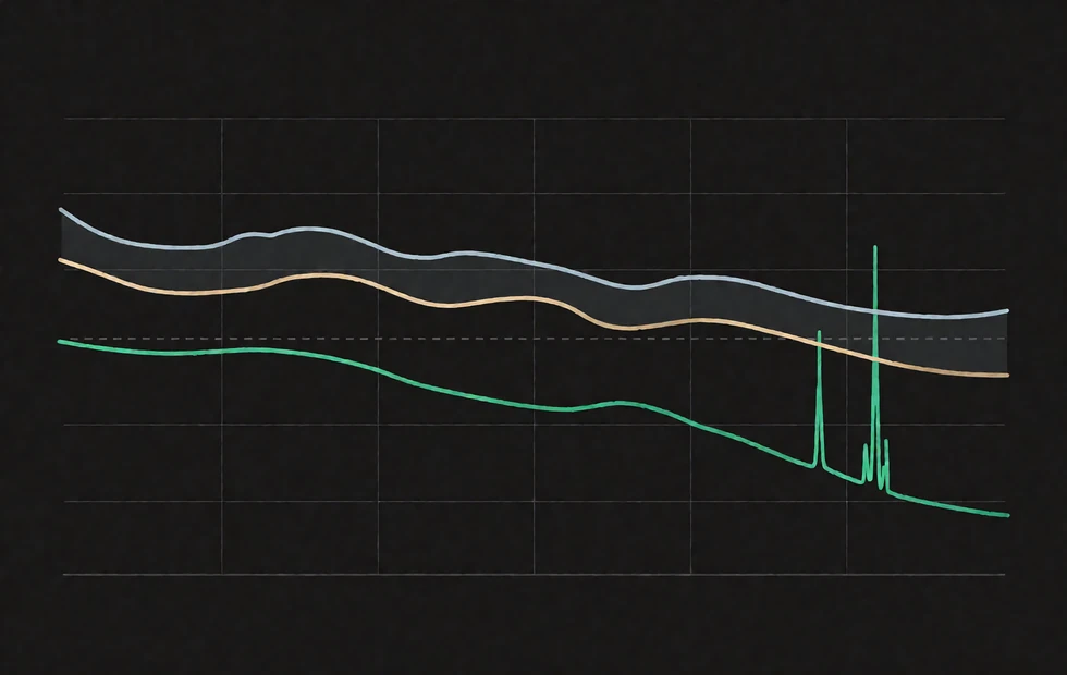 Liniendiagramm vergleicht niedrige, mittlere und hohe Volatilit&auml;t &uuml;ber viele Runden an einem Online Spielautomat